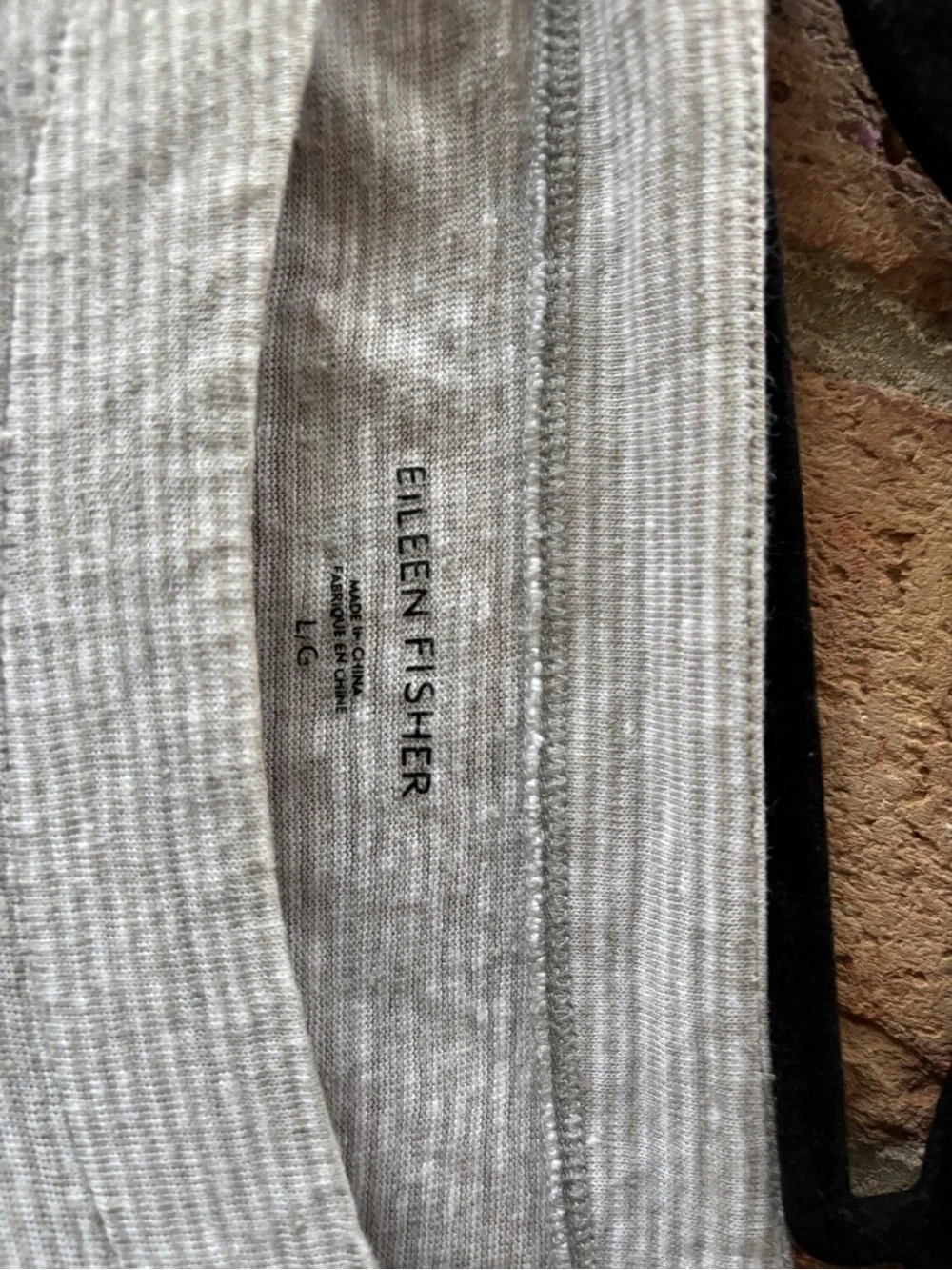Eileen Fisher L 100% Organic Linen Striped Boat Neck Tunic